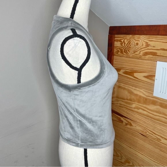 SKIMS Velour Crewneck Sleeveless Tank Top in Smoke Grey Large - Picture 3 of 9